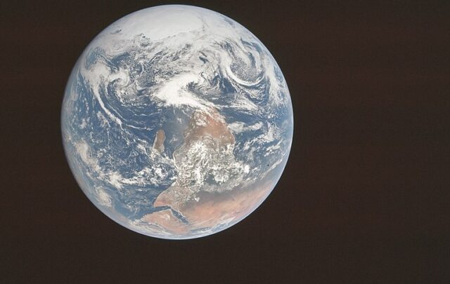 The original photo of the famous ‘Blue Marble’ image, depicting Earth as seen by the Apollo 17 crew on December 7, 1972.