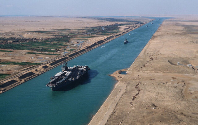 USS America on duty in the Suez Canal