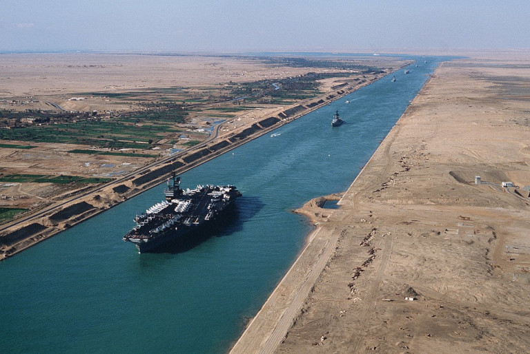 USS America on duty in the Suez Canal