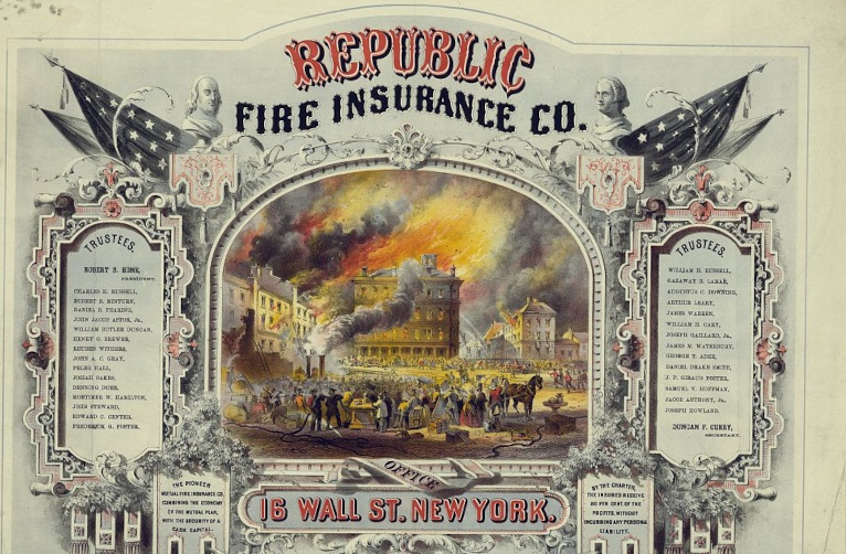 Republic Fire Insurance certificate