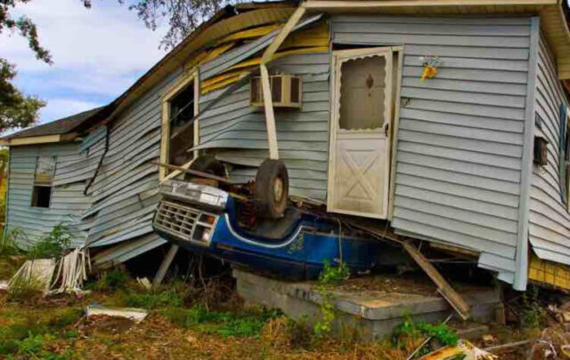 wrecked house