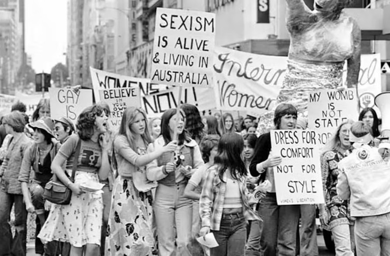 Second wave feminist march in Australia.