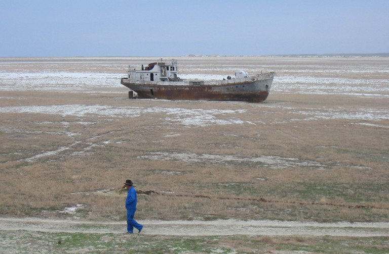 Abandoned ship near Aral Sea