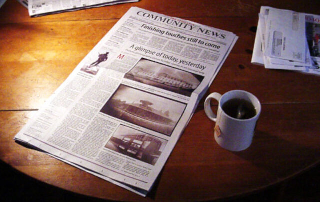 Newspapers and tea