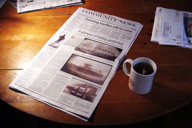Newspapers and tea