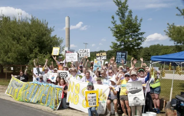 Coal plant closure party