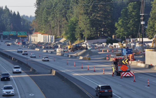 Buckled highway in the 2021 heat wave.
