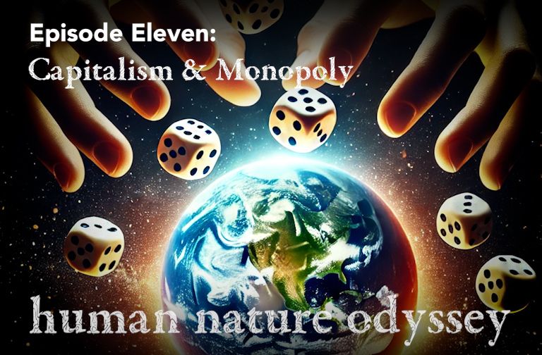 Fingers throwing dice above the Earth.