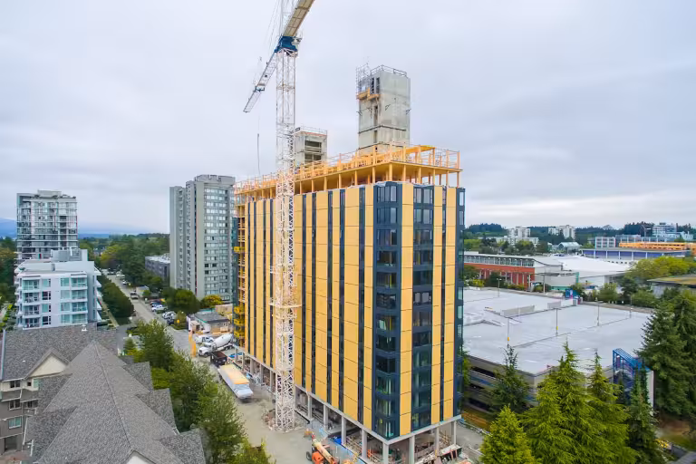 A 12-story building in British Columbia made of wood