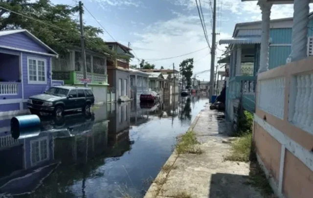 Flooded town in Puerto Rico