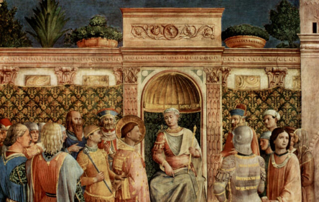 The Condemnation of Saint Lawrence by the emperor Valerian (Fra Angelico, c. 1450)