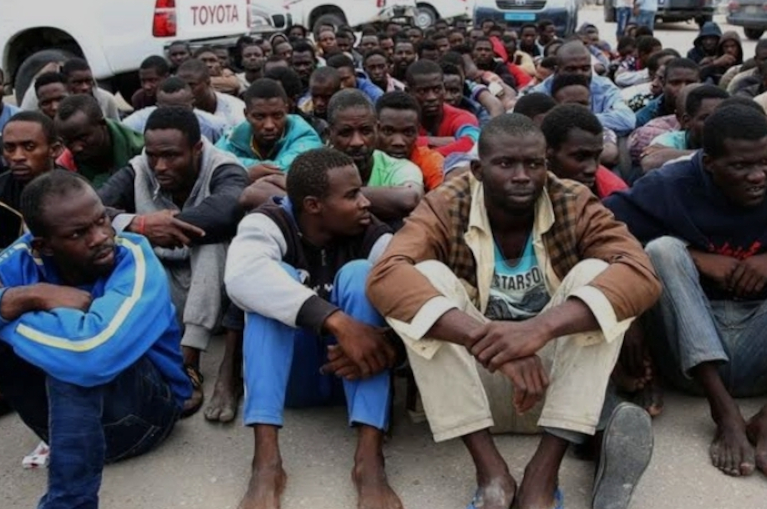 Displaced men in Africa