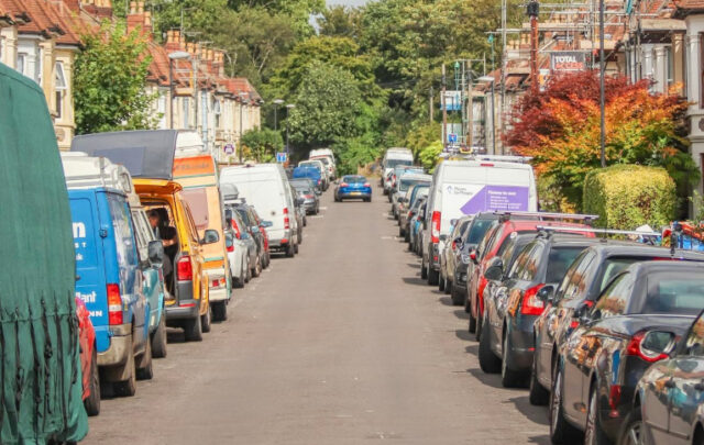 Parked up streets in Bristol UK