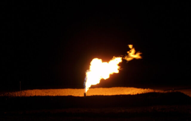 North Dakota gas well flaring methane