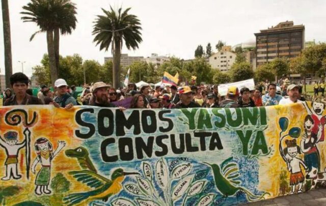 Yasuni protest banner