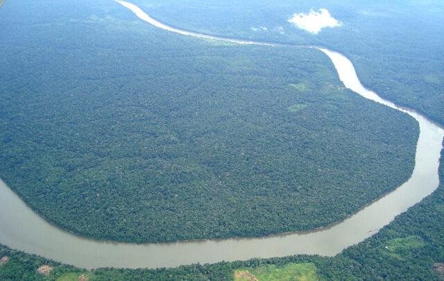 Aerial view of the Amazon basin