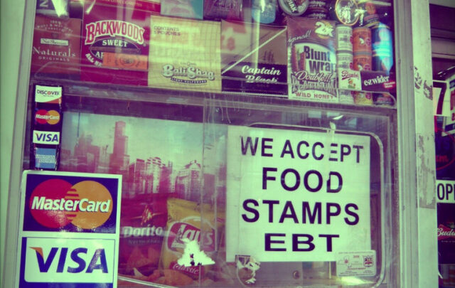Brooklyn Deli with We Accept Food Stamps sign