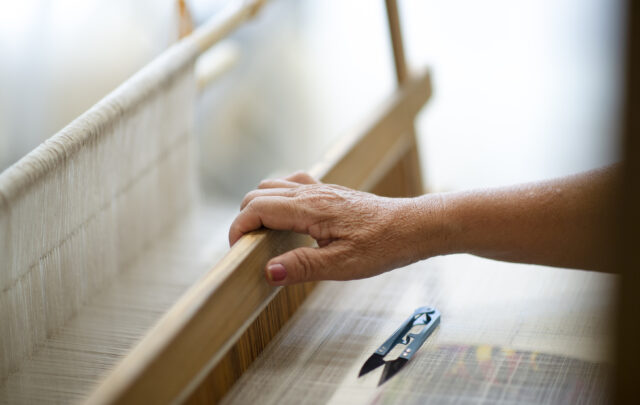 Traditional silk weaving