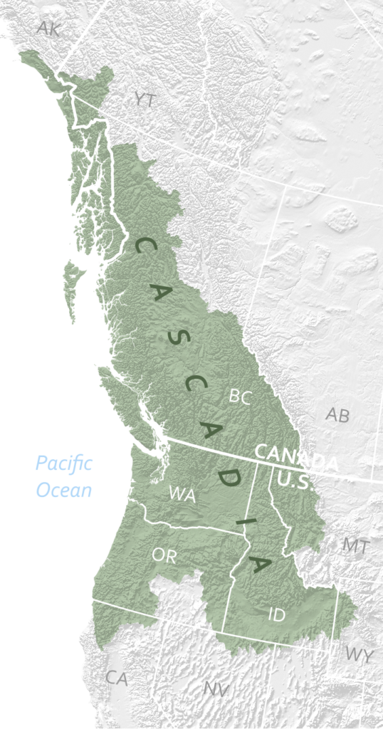 Cascadia bioregion map