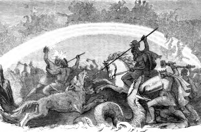 Battle of the Doomed Gods painting by Friedrich Wilhelm Heine.